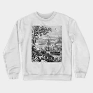 Boats and forests in the old city Crewneck Sweatshirt